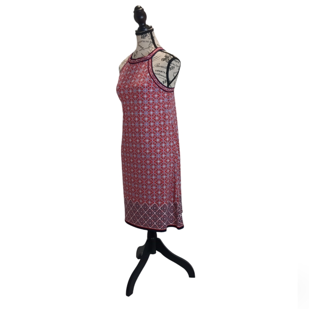 Max Studio Red Medallion Racer Back Halter Top Dress Size S NWT